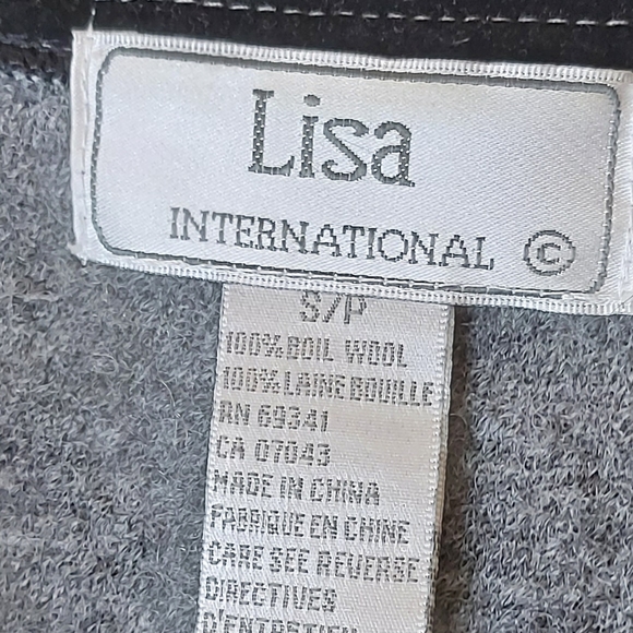 Elegant 100% Grey Wool Jacket Size Small - Picture 9 of 13